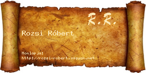 Rozsi Róbert névjegykártya