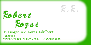 robert rozsi business card